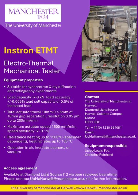 Flyer for Electro-Thermal Mechanical Tester (ETMT)